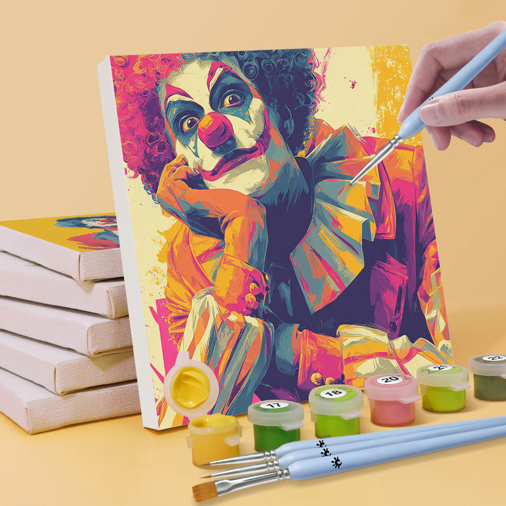 Lonely and Funny Clown 6 Pieces Mini Paint by Numbers