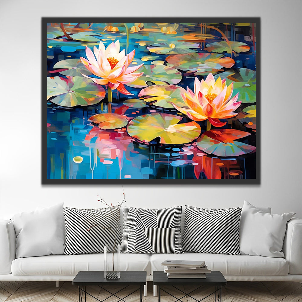 Lotus Pond Paint by Numbers