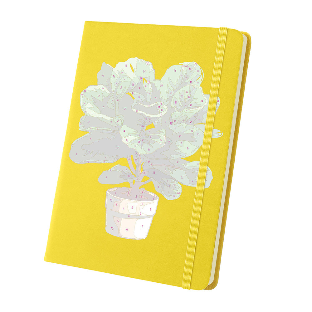 Lush Green Potted Plants Notebook Paint by Numbers