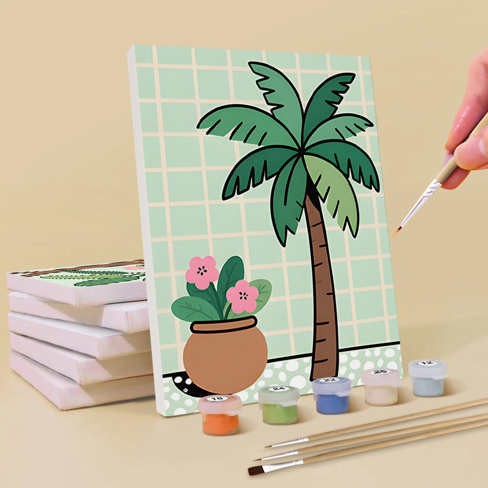 Lush Green Spring Scenery 6 Pieces Mini Paint by Numbers