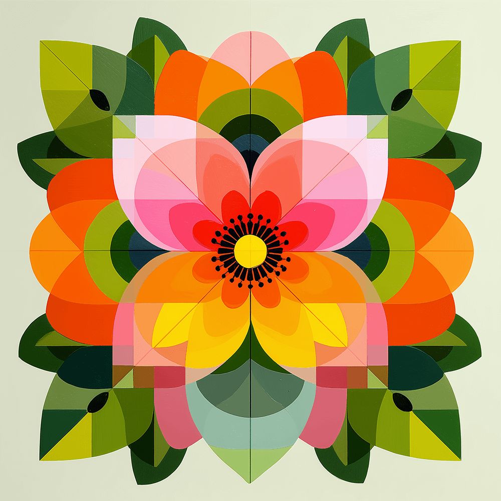 Mandala Leaves and Flower Paint by Numbers