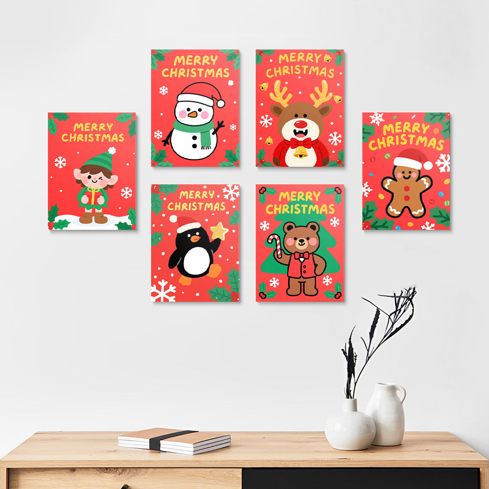 Merry Christmas to the Animals 6 Pieces Mini Paint by Numbers