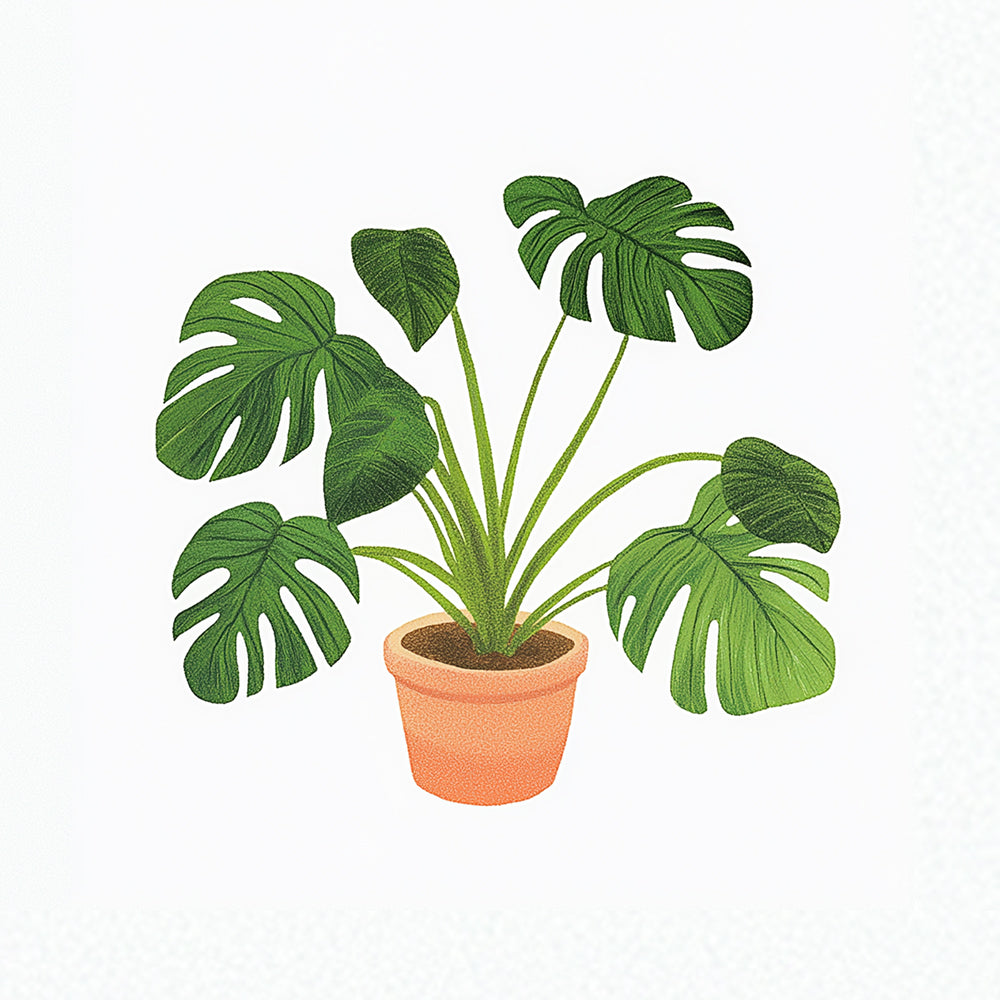 Monstera Leaf Potted Plant Mini Paint by Numbers