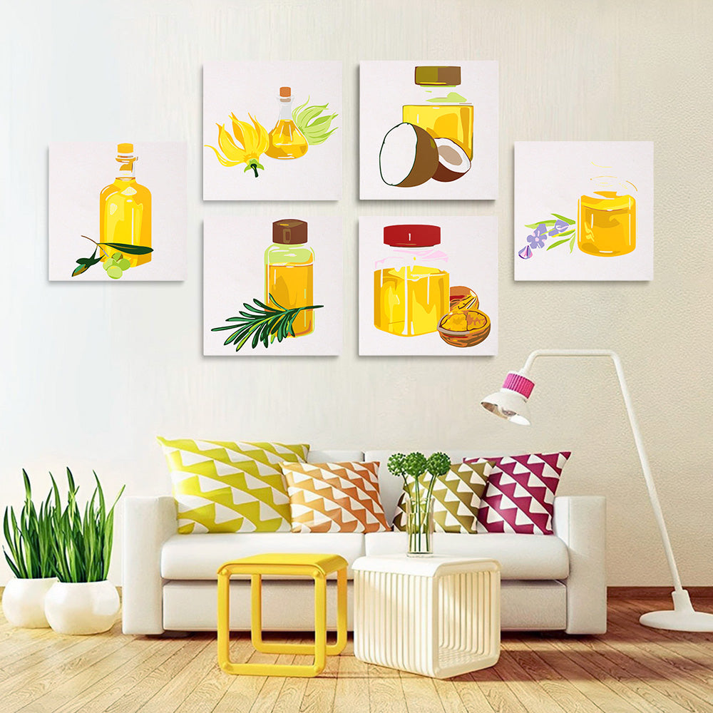 Nut Oil 6 Pieces Mini Paint by Numbers