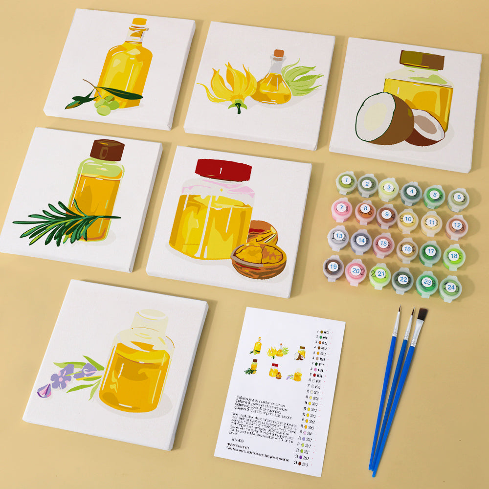 Nut Oil 6 Pieces Mini Paint by Numbers