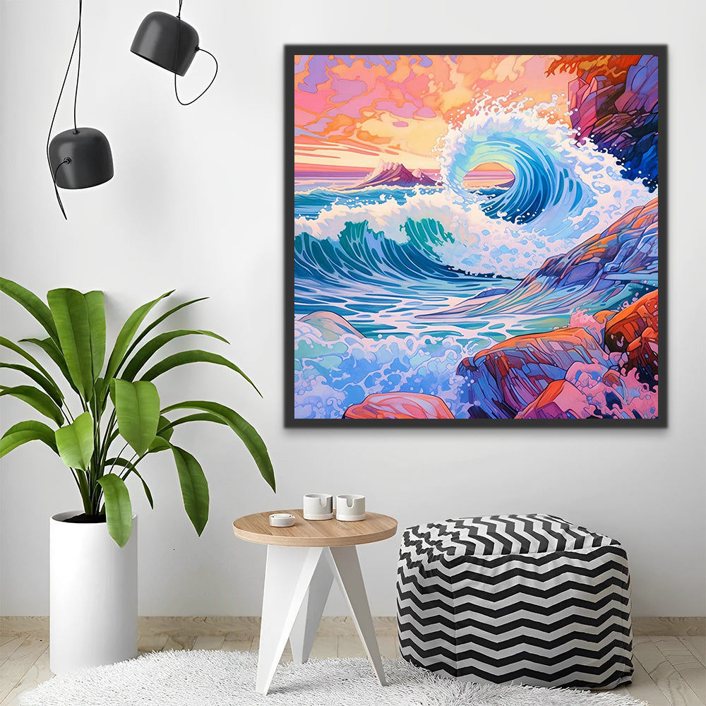 Ocean Waves Paint by Numbers