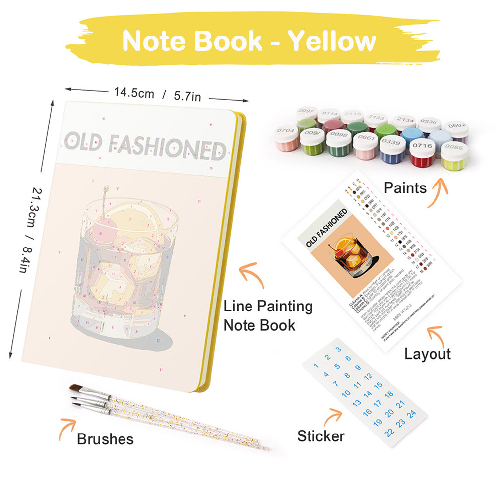 Old Fashioned Drinks Notebook Paint by Numbers