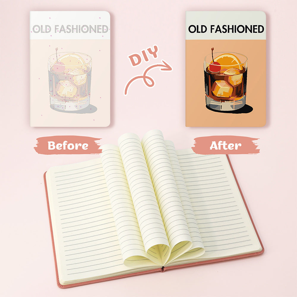 Old Fashioned Drinks Notebook Paint by Numbers