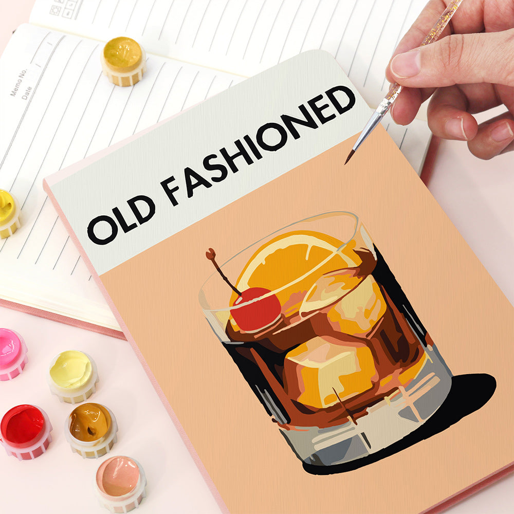 Old Fashioned Drinks Notebook Paint by Numbers