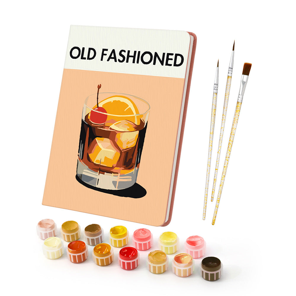 Old Fashioned Drinks Notebook Paint by Numbers