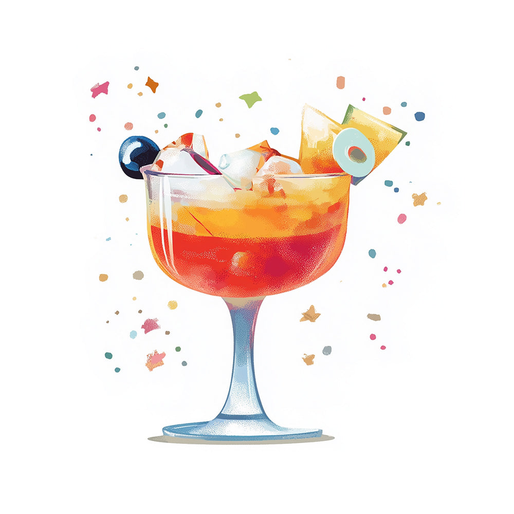 Orange Ice Cocktail Mini Paint by Numbers