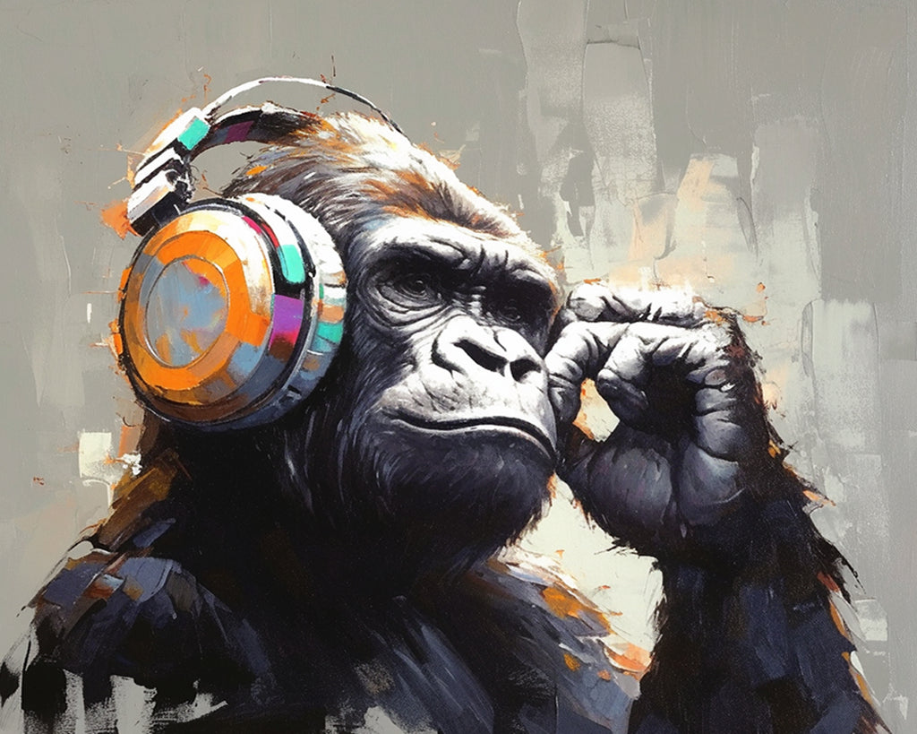 Orangutan Wearing Headphones Paint by Numbers