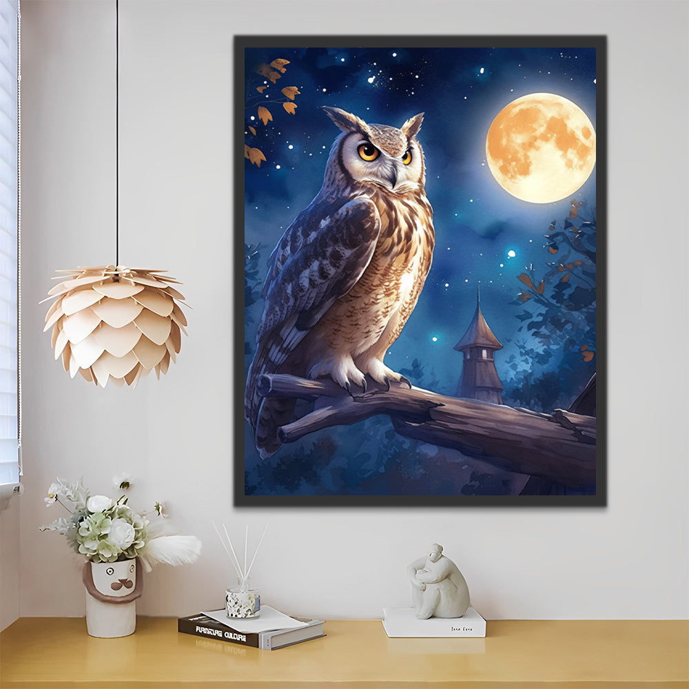 Owl and Moon Paint by Numbers