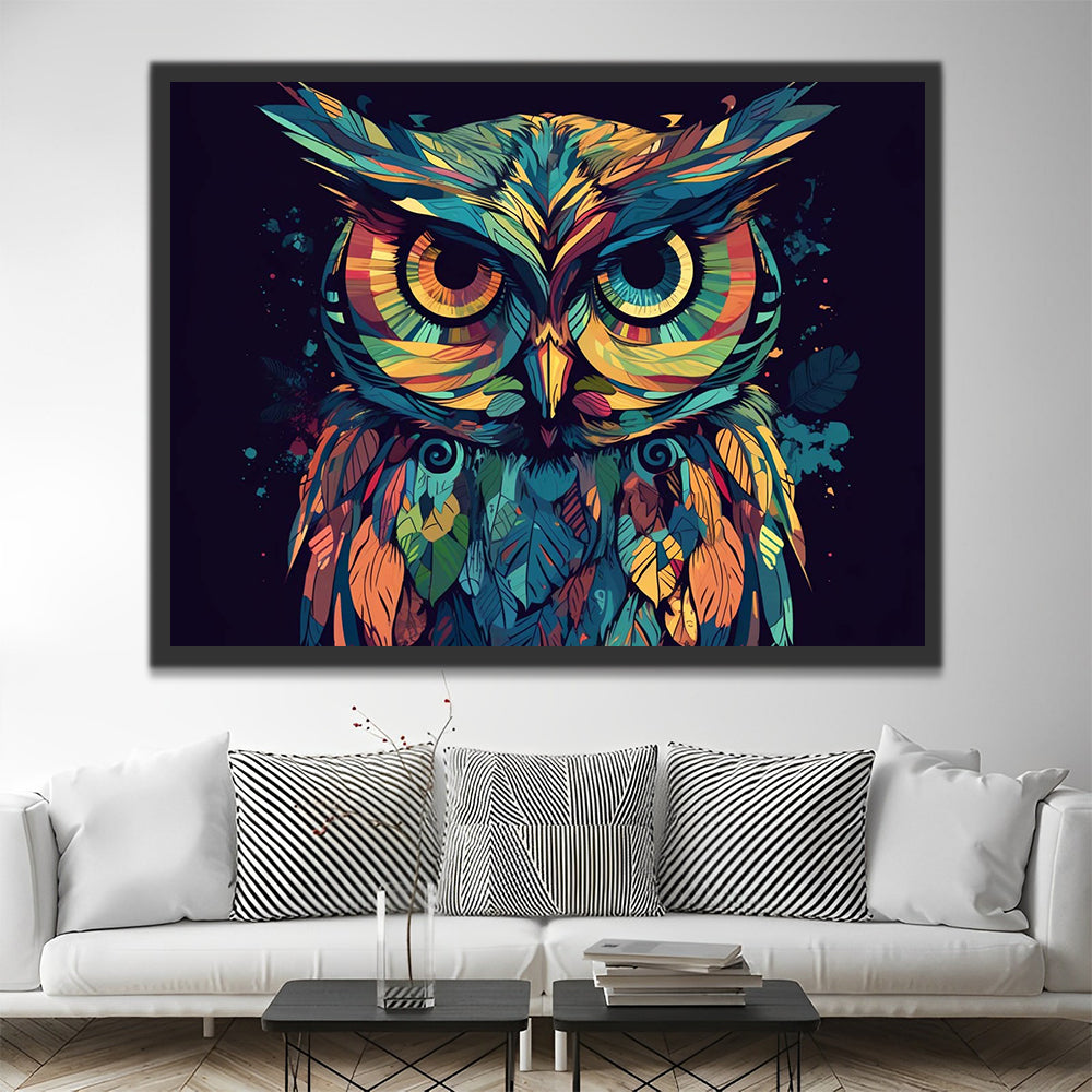 Owl in the Dark Paint by Numbers