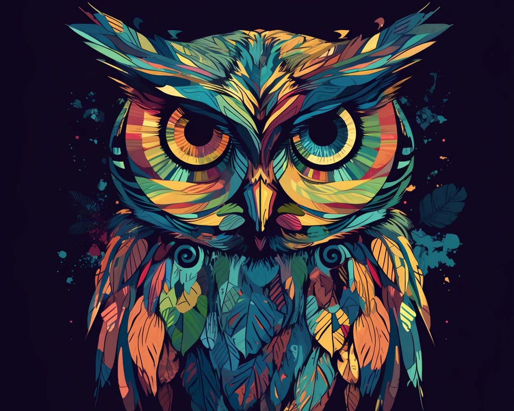 Owl in the Dark Paint by Numbers