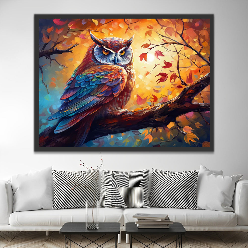 Owl on the Tree Paint by Numbers