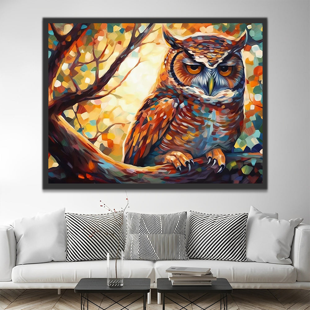 Owl on the Tree Paint by Numbers