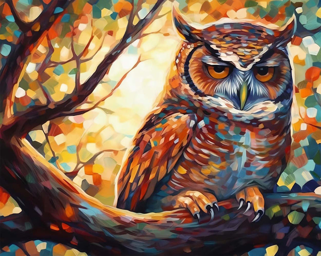 Owl on the Tree Paint by Numbers