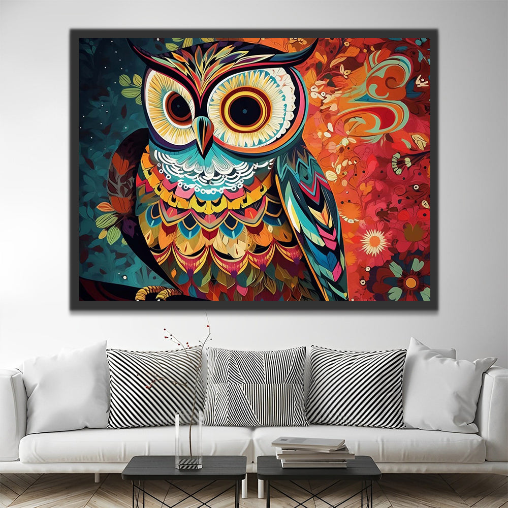 Owl with Pattern Paint by Numbers