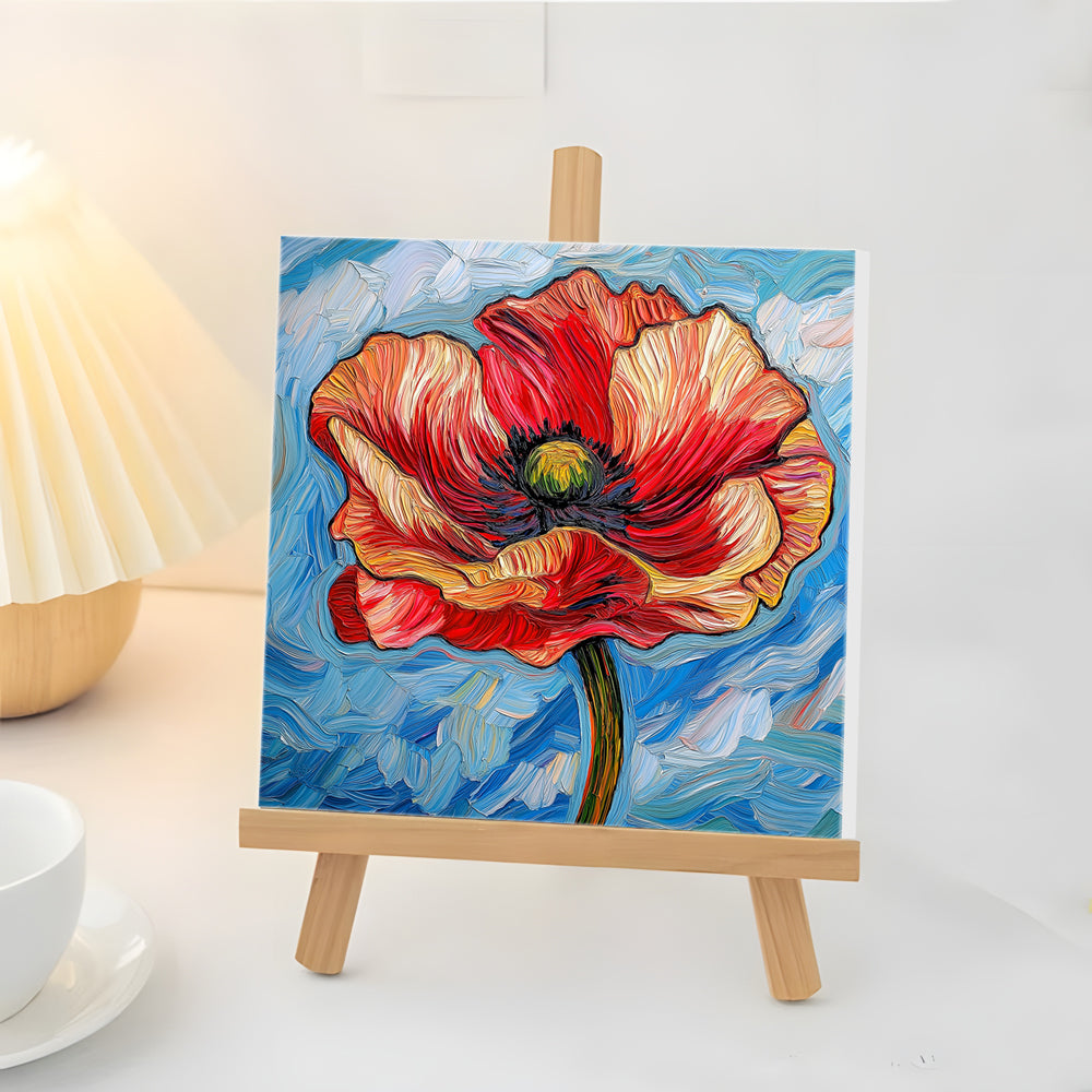 Passionate Red Poppy Mini Paint by Numbers