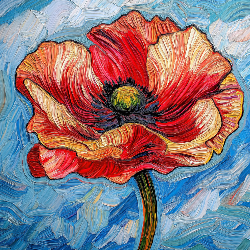 Passionate Red Poppy Mini Paint by Numbers