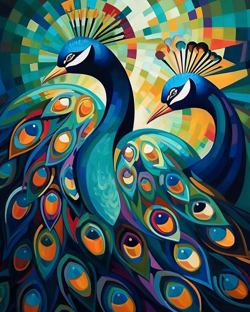 Peacock Couple Paint by Numbers