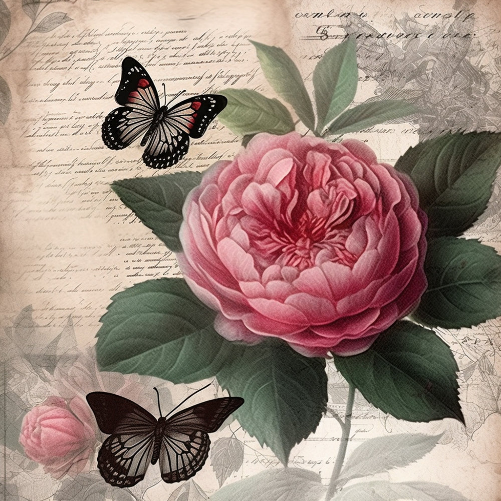 Peony and Butterflies Paint by Numbers