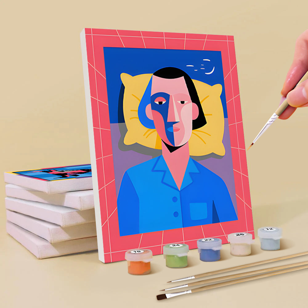 Picasso Style Cartoon Pop Art 6 Pieces Mini Paint by Numbers