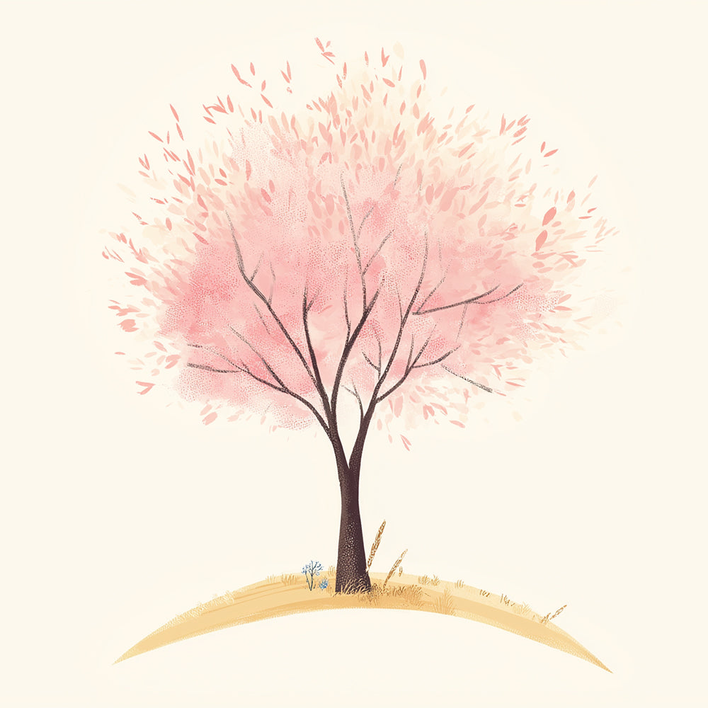 Pink Autumn Tree Mini Paint by Numbers