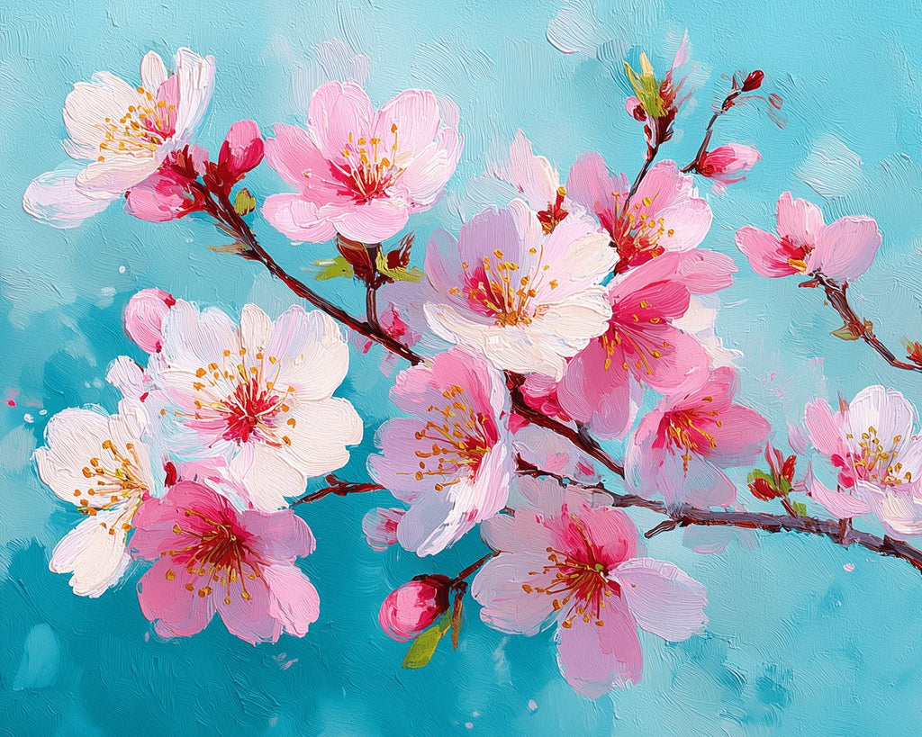 Pink Begonia Flowers Paint by Numbers
