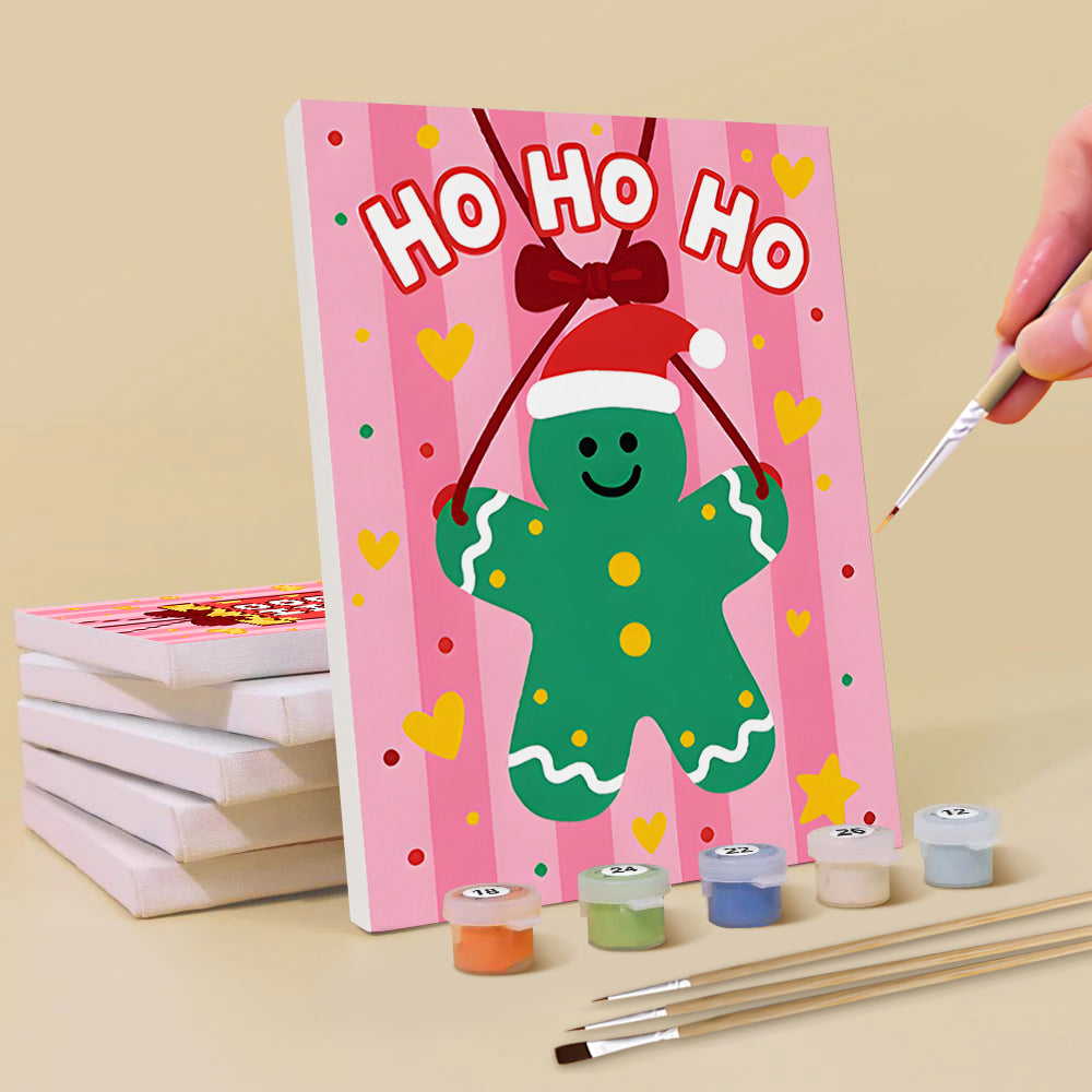 Pink Christmas Decorations 6 Pieces Mini Paint by Numbers