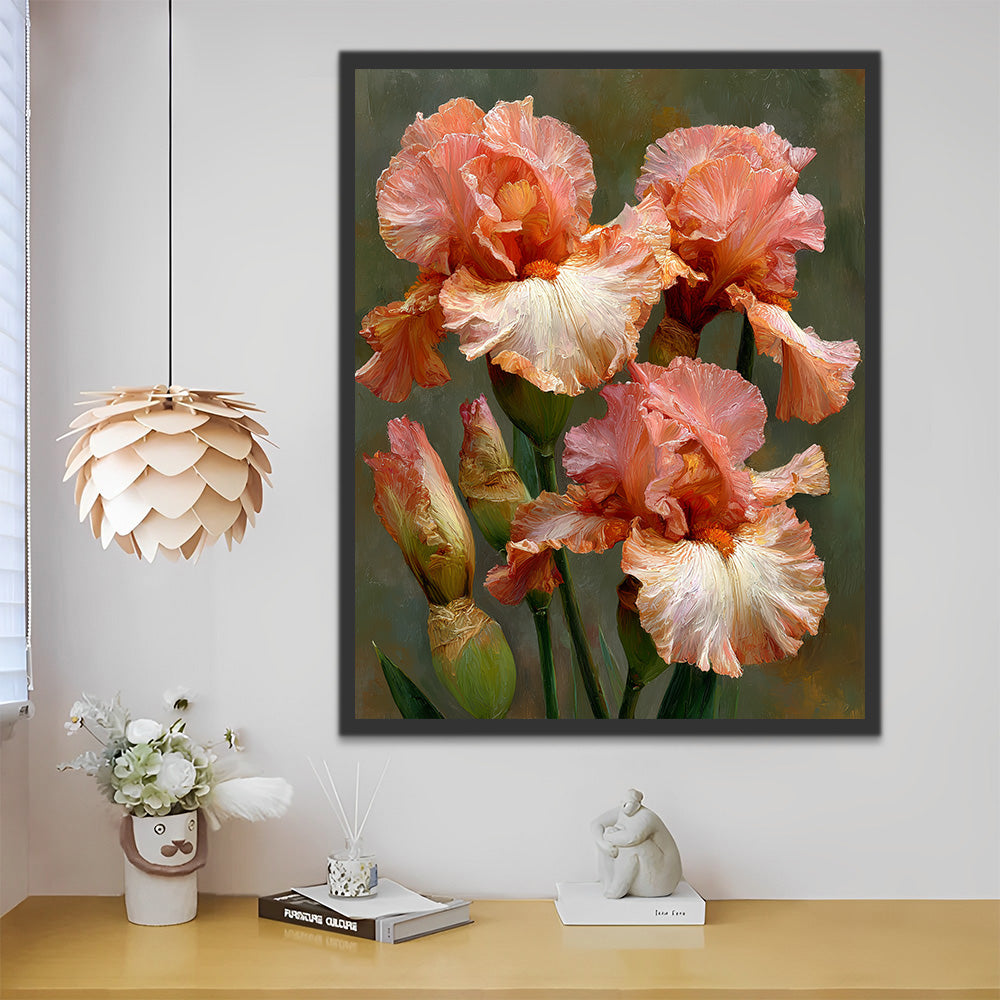 Pink Irises Paint by Numbers