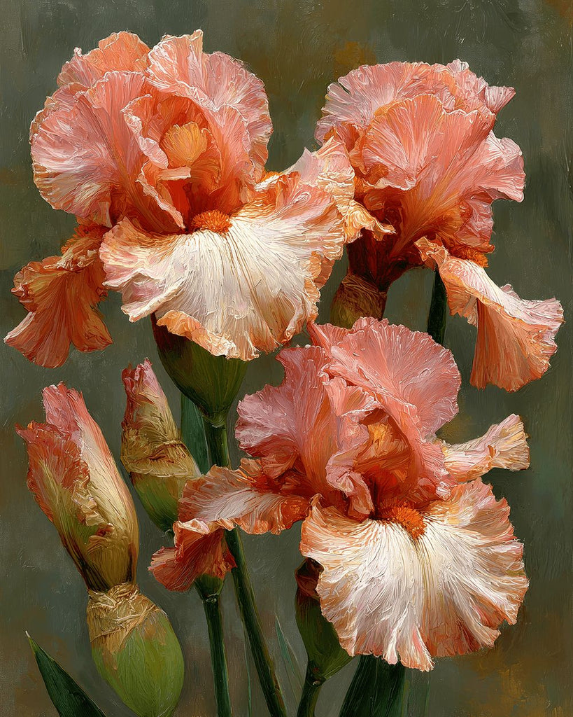 Pink Irises Paint by Numbers
