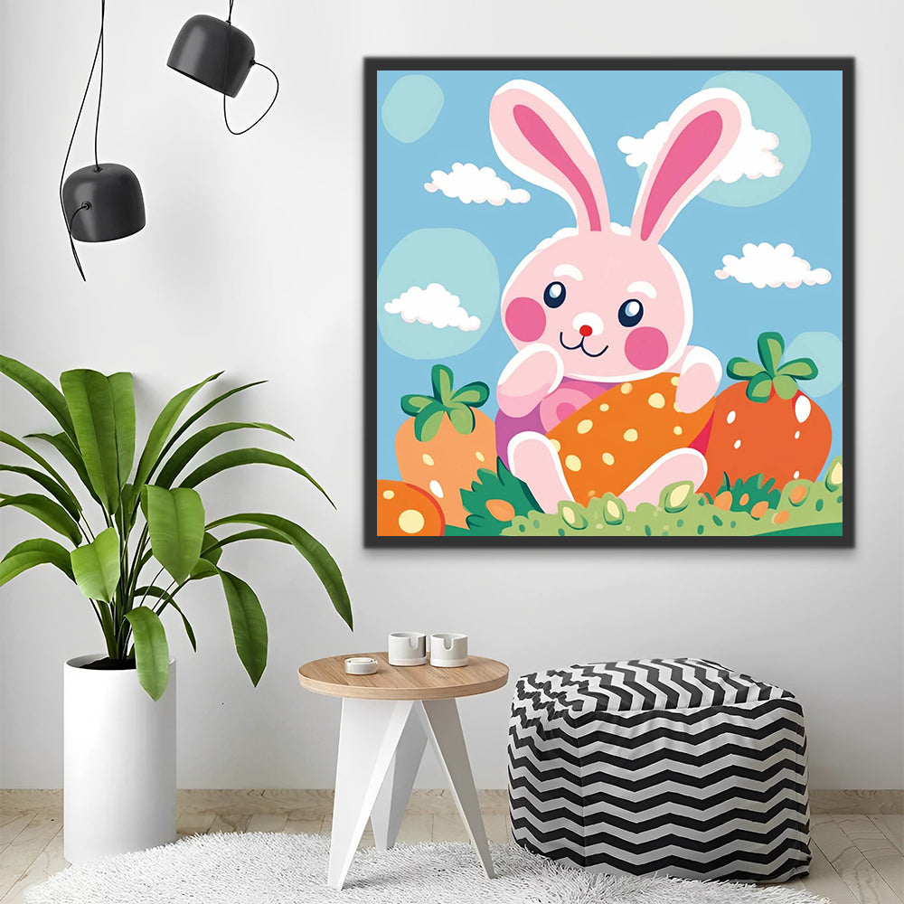 Pink Rabbit and Blue Sky Paint by Numbers for Kids