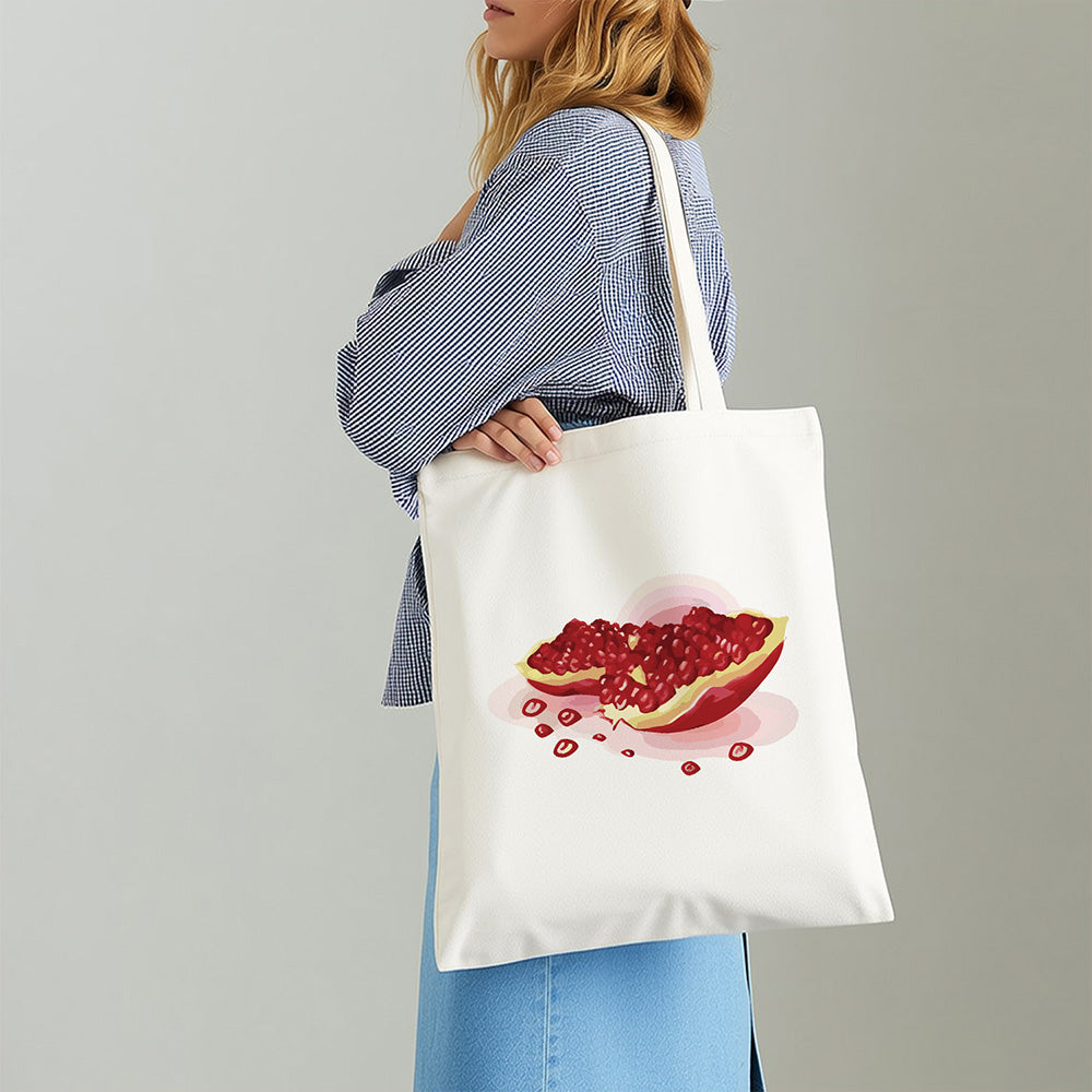 Plump Red Pomegranate Seeds Canvas Tote Bag Paint by Numbers