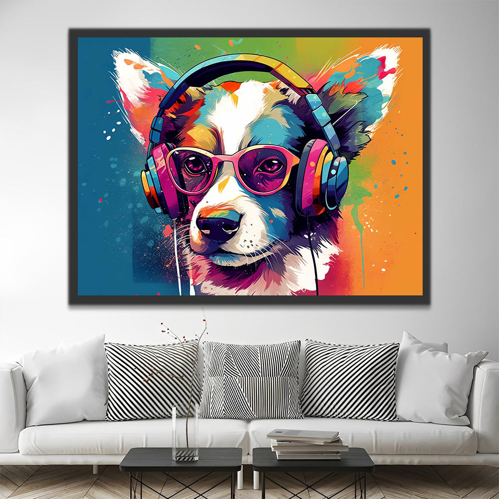 Pop-Art Colorful Dog Paint by Numbers