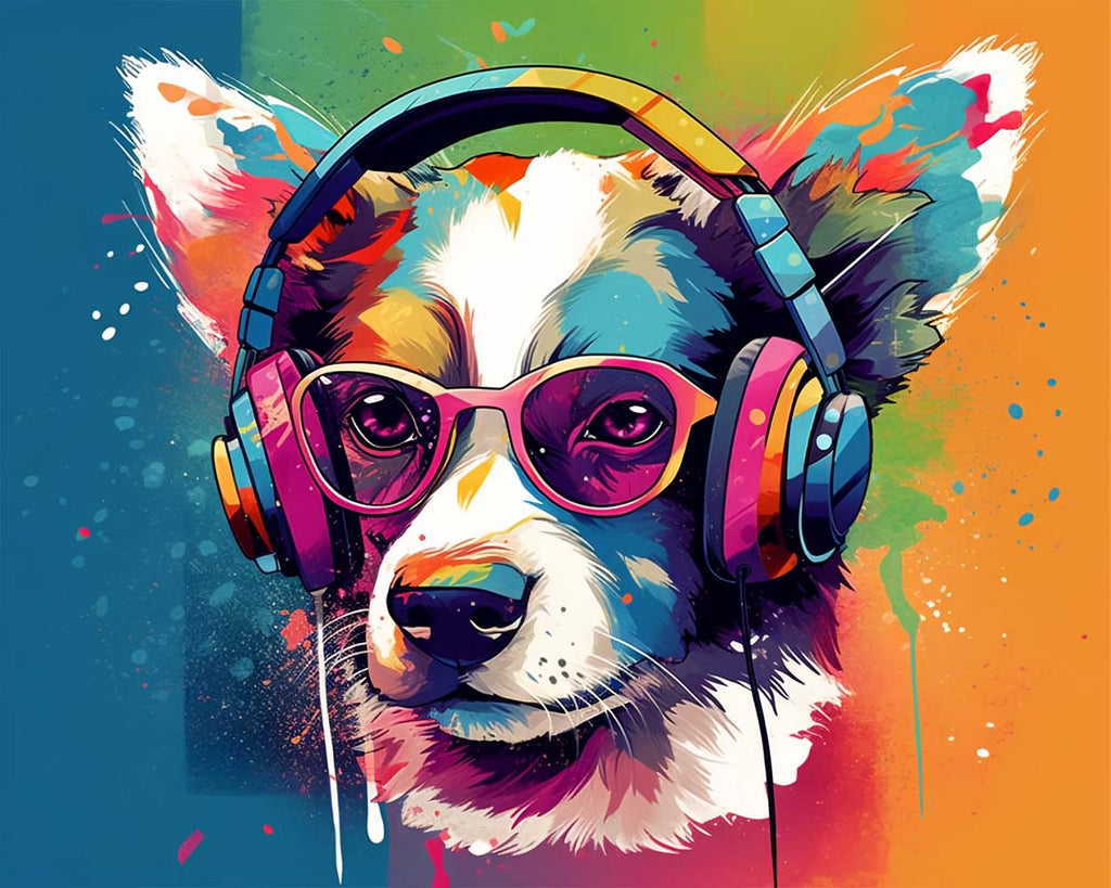 Pop-Art Colorful Dog Paint by Numbers