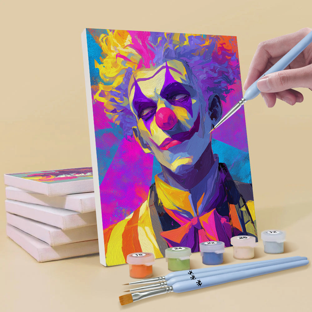 Pop Style Clown 6 Pieces Mini Paint by Numbers