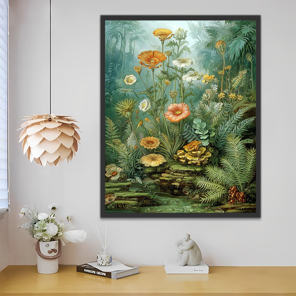 Poppies in the Jungle Paint by Numbers