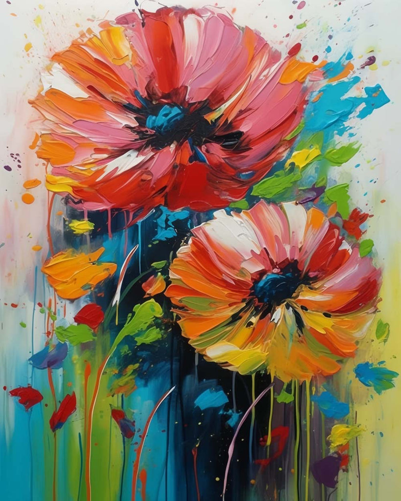 Poppies Oil Painting Paint by Numbers