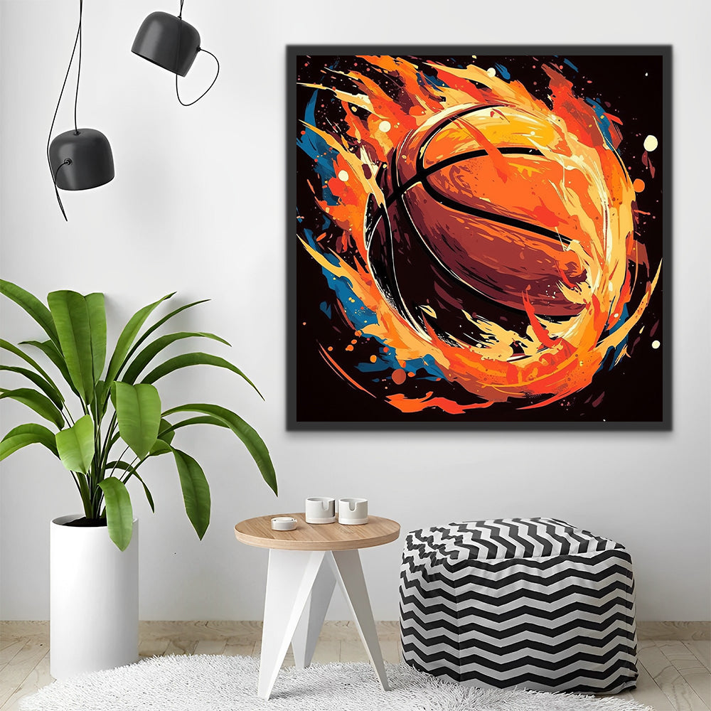 Popular Fire Basketball Paint by Numbers