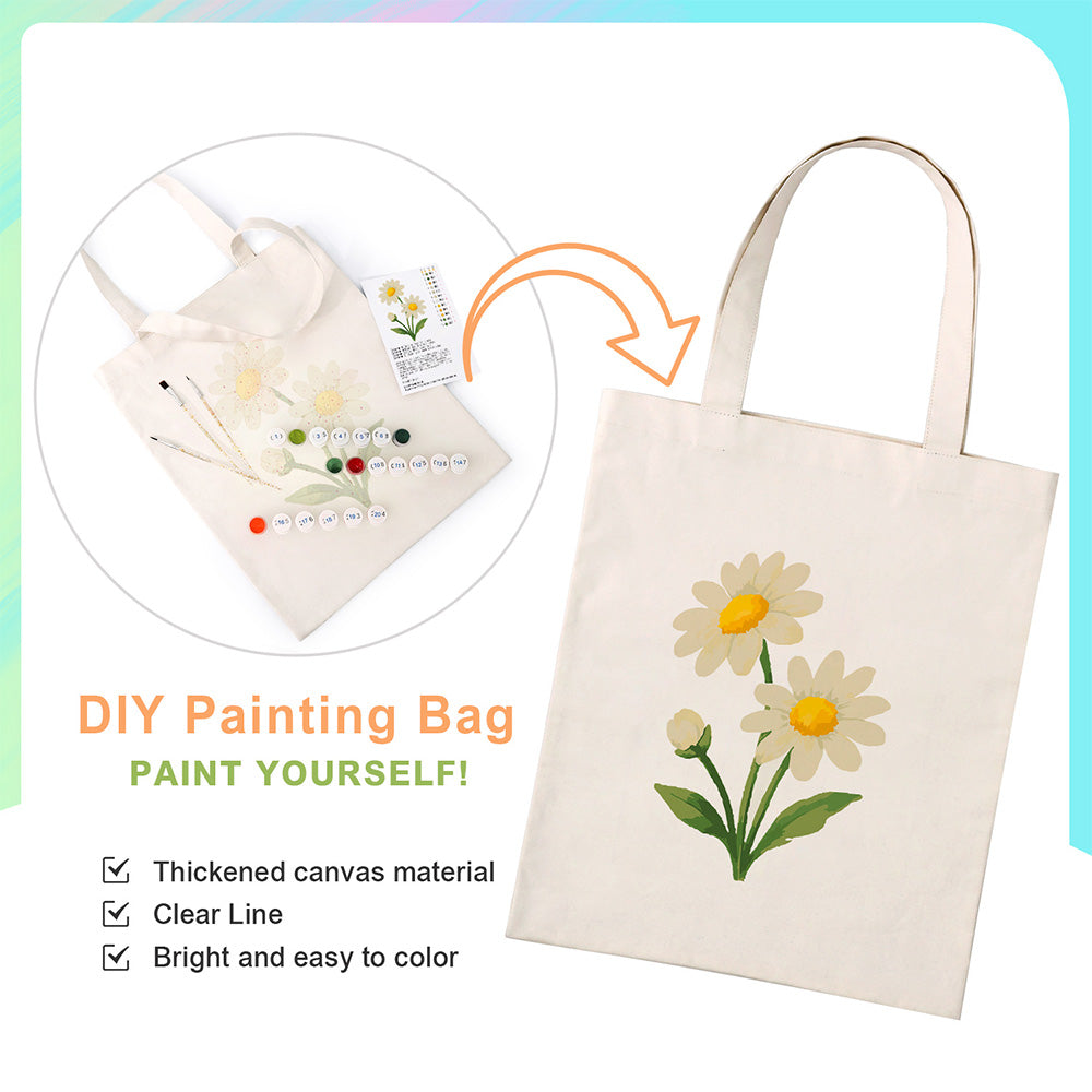 Pure Little Daisy Canvas Tote Bag Paint by Numbers