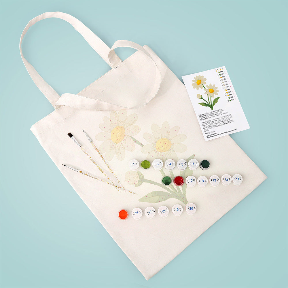 Pure Little Daisy Canvas Tote Bag Paint by Numbers