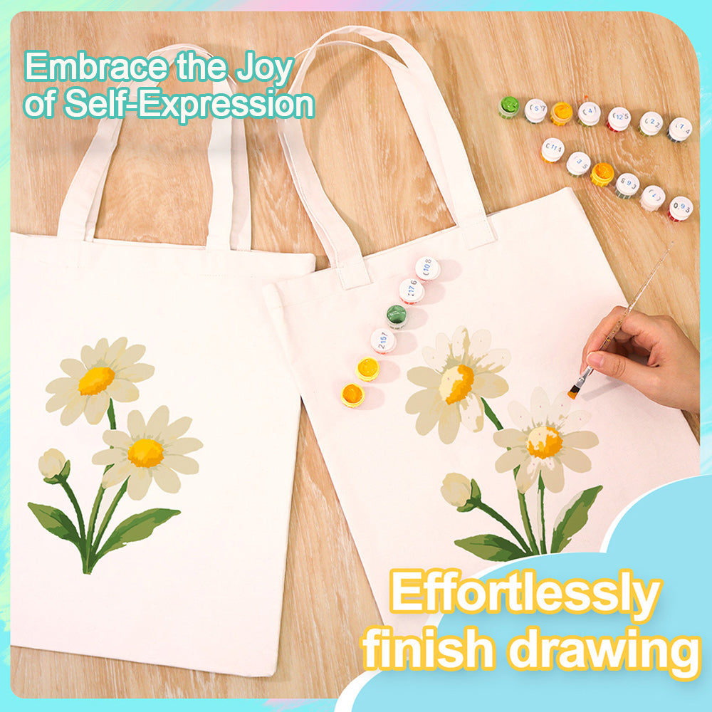 Pure Little Daisy Canvas Tote Bag Paint by Numbers