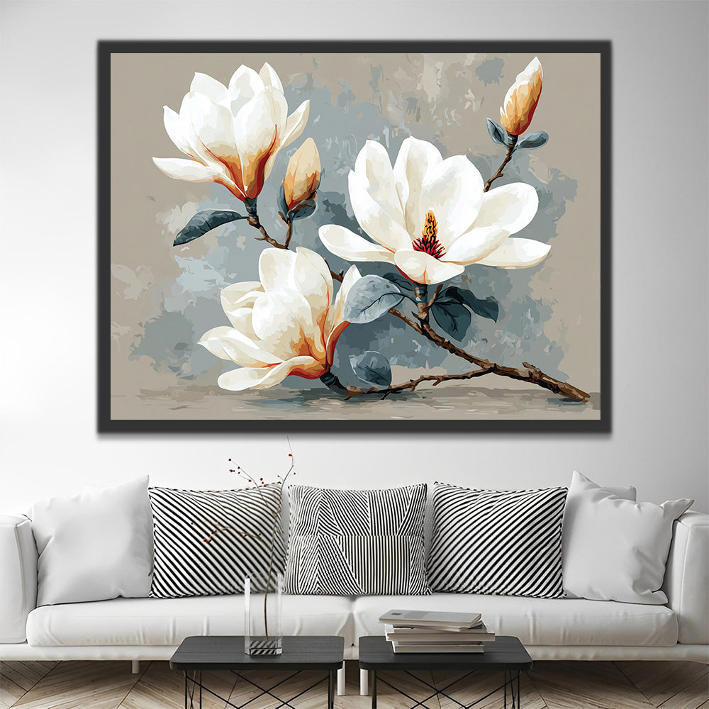Pure White Magnolia Paint by Numbers