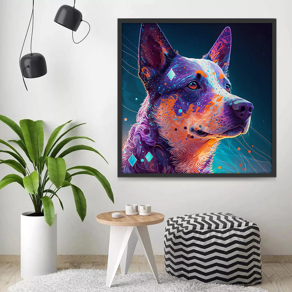 Purple Dog Pop Art Paint by Numbers