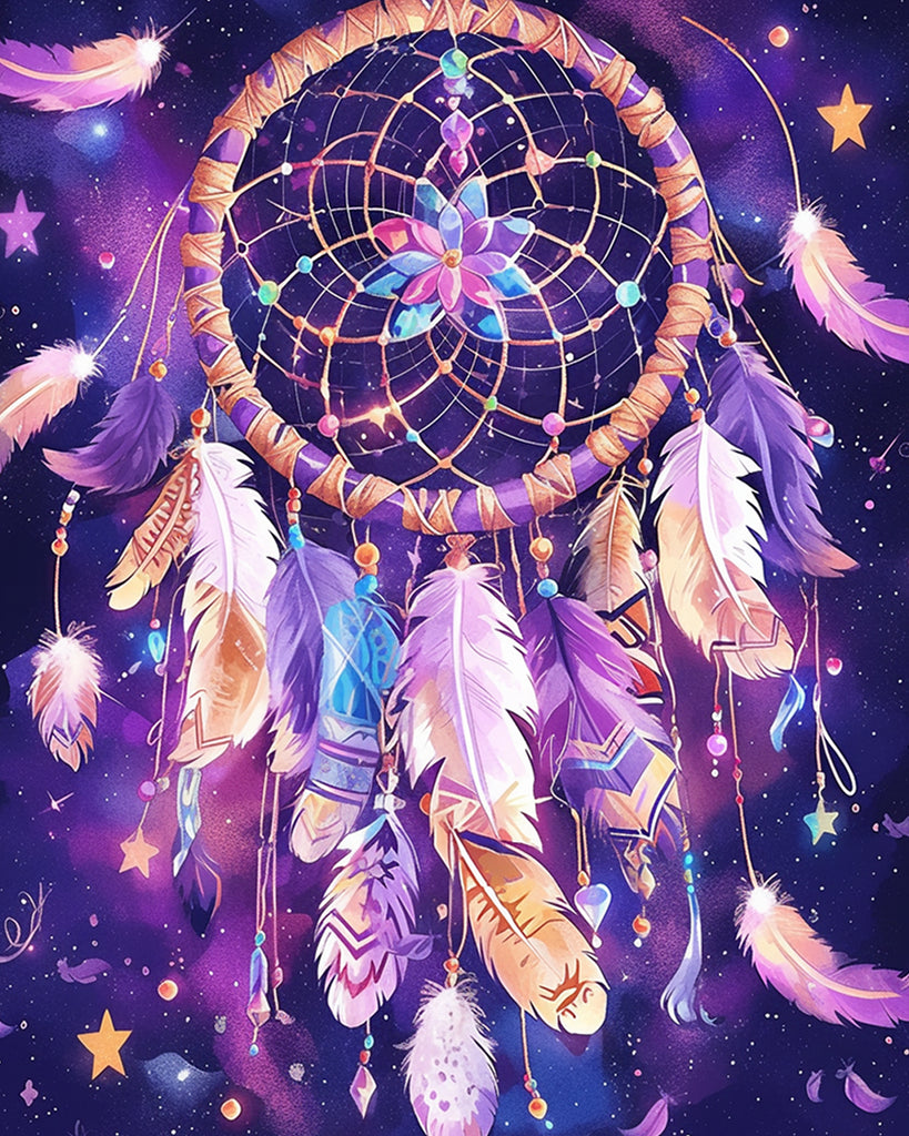 Purple Dreamcatcher Paint by Numbers