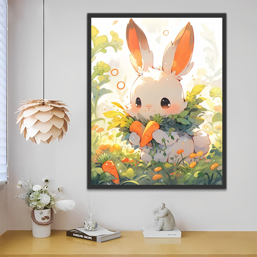 Rabbit Holding Carrots Paint by Numbers