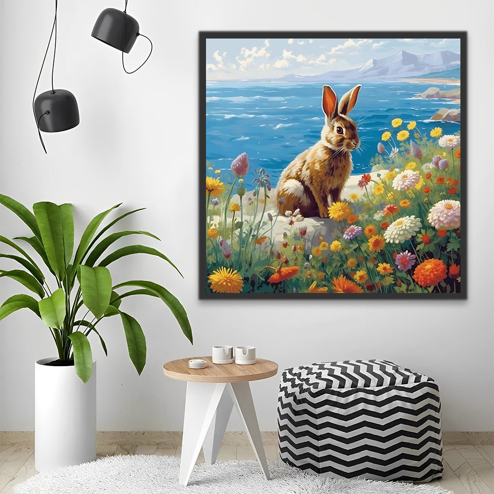 Rabbit, Sea and Flowers Paint by Numbers