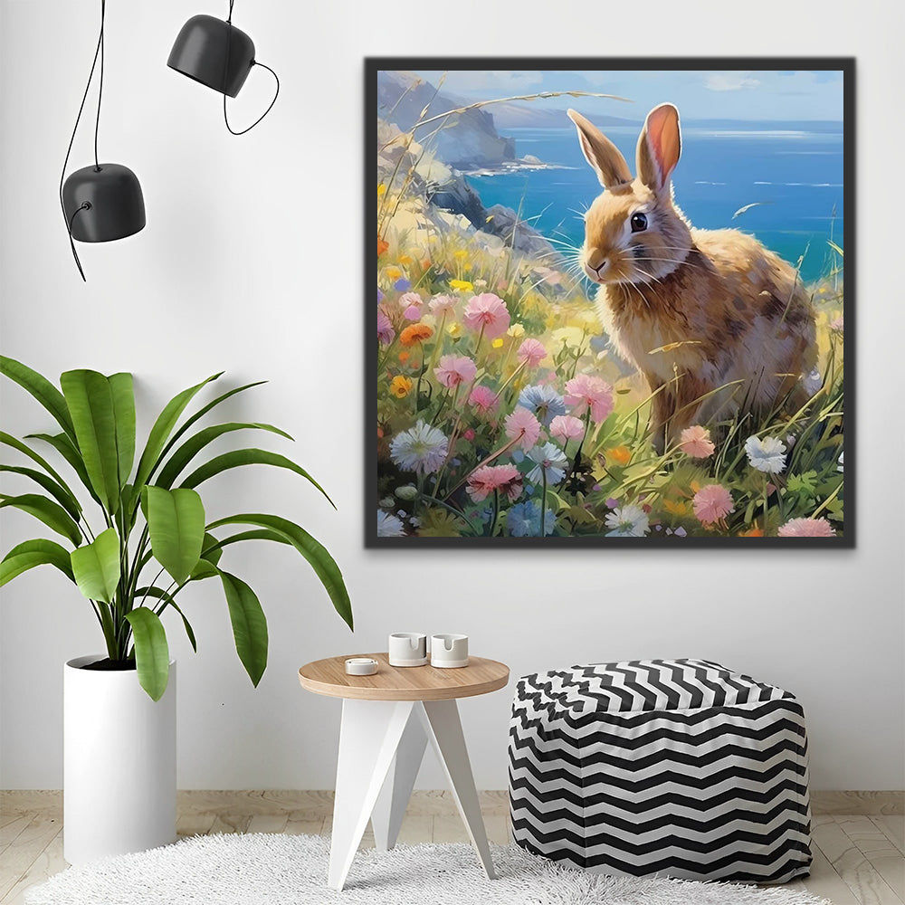 Rabbit, Sea and Flowers Paint by Numbers